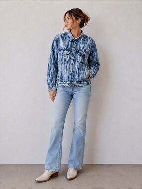 LEE Rider Acid Wash Denim Jacket Women's Size M? Made In Canada - 2 Pockets